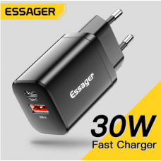 Cargador Essager carga rapida USB tipo C, 30W, QC PD 3,0