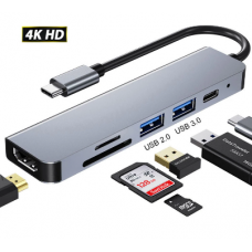 Hub USB C a HDMI, adaptador Rj45 VGA, OTG Thunderbolt 3 Dock con PD TF SD jack3.5 mm