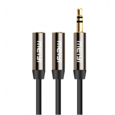 Cable Adaptador de Audio jack 3.5mm 1 macho a 2 hembra 20cm