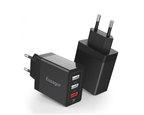 Cargador Essager Qualcomm Quick Charge 3.0 USB Negro