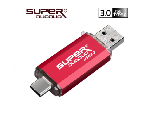 PENDRIVE OTG USB 3.0 USB-C 32GB FASHION TREND ROJO