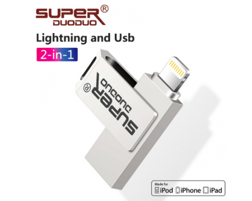 PENDRIVE USB LIGHTINING 32GB 2IN1 IPHONE 6/6S/7/8/X OTG