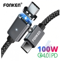 Cable Fonken 100W Magnetico 5A USB Tipo C a Tipo C  1,5 M