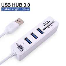 HUB USB 2.0 3 PUERTOS USB CON LECTOR TARJETAS SD / MICRO SDT