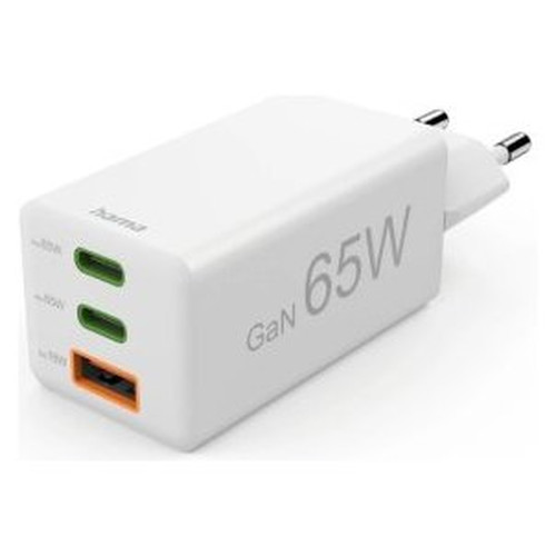 CARGADOR USB-C HAMA 65W 2xUSB-C 1xUSB-A GaN QUICK-SX8 CARGADOR USB-C HAMA 65W 2xUSB-C 1xUSB-A GaN QUICK