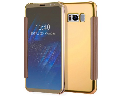 Funda COOL Flip Cover para Samsung G955 Galaxy S8 Plus Clear View Dorado