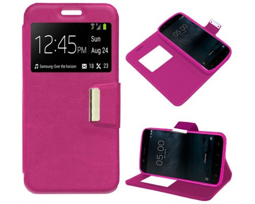 Funda COOL Flip Cover para Nokia 5 Liso Rosa