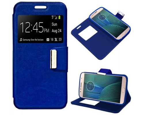 Funda COOL Flip Cover para Motorola Moto G5S Plus Liso Azul
