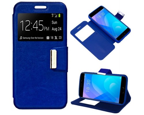 Funda COOL Flip Cover para Meizu M6 Note Liso Azul