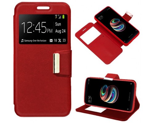 Funda COOL Flip Cover para Xiaomi Redmi 5 Plus Liso Rojo