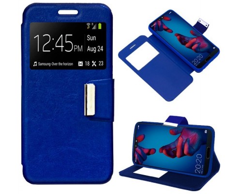 Funda COOL Flip Cover para Huawei P20 Liso Azul