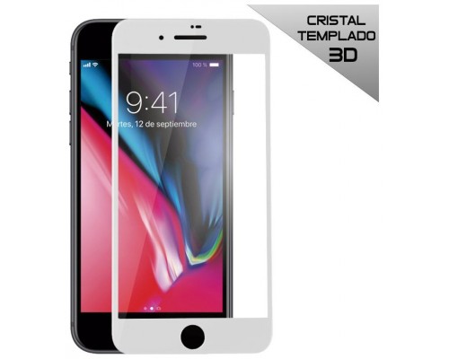 Protector Pantalla Cristal Templado iPhone 7 / iPhone 8 (FULL 3D Blanco)