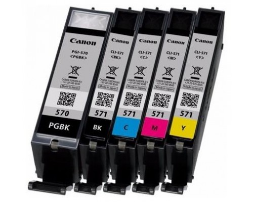 Canon MG5750/MG6850/MG7750 Pack 4 colores, Negro PGI-570 + Colores CLI-571 CMY