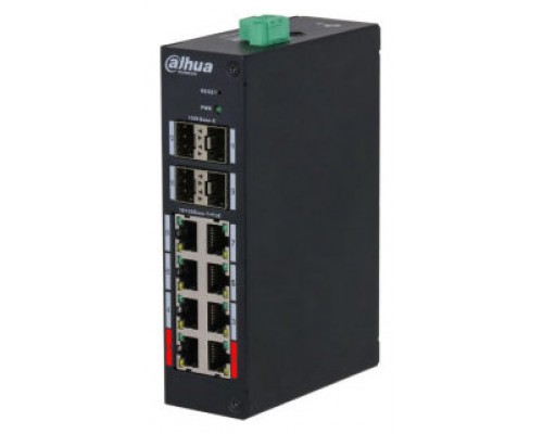 (DH-HS4412-8ET-96) DAHUA SWITCH INDUSTRIAL MANAGED 8 PUERTOS POE 10/100 MBPS + 4 SFP 1000 MBPS UPLINK (Espera 4 dias)