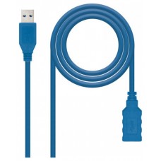 CABLE USB TIPO A/M - A/H 1 M azul NANOCABLE (Espera 4 dias)