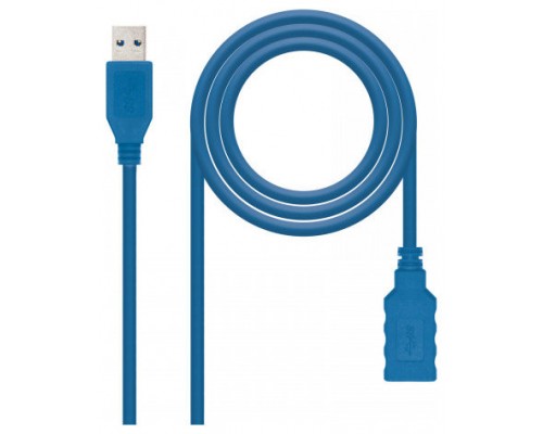 CABLE USB TIPO A/M - A/H 1 M azul NANOCABLE (Espera 4 dias)