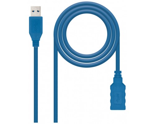 CABLE EXTENSION USB 3.0 TIPO A/M-A/H AZUL 2M NANOCABLE (Espera 4 dias)