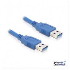 NANOCABLE CABLE USB 3.0, TIPO A/M-A/M, AZUL, 1.0 M (10.01.1001-BL) (Espera 4 dias)