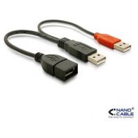 Nanocable - Cable USB 2.0 + Alimentacion tipo A/M+A -