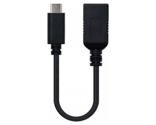 CABLE USB 3.1 GEN1 5GBPS 3A TIPO USB-CM-AF NEGRO 15CM