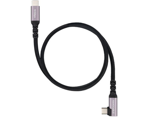 Nanocable Cable USB-C 3.2 GEN2 Acodado 100W 0.5 M