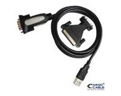 CONVERTIDOR USB A SERIE TIPO AM-RS232 DB9M DB25M 18 M