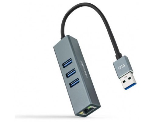 CONVERSOR USB3.0 ETHERNETGB+3xUSB3.0 GRIS 15 CM