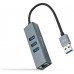 CONVERSOR USB3.0 ETHERNETGB+3xUSB3.0 GRIS 15 CM