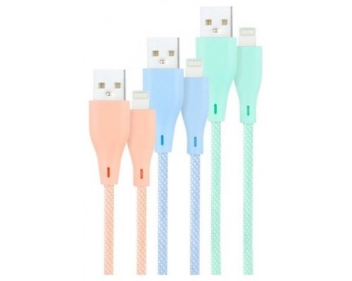 PACK 3 CABLES LIGHTNING A USB 2.0 1 M ROSA/AZUL/VERDE MALLADOS NANOCABLE (Espera 4 dias)