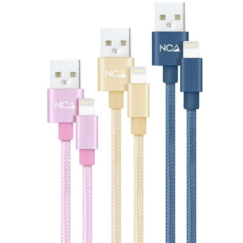 Lightning - USB A, USB 2.0, 1 m, Rosa, Dorado, Azul