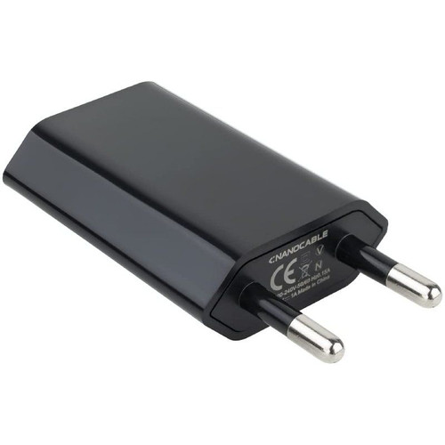 Mini cargador USB, 5V/1A, Negro-SX2 Mini cargador USB, 5V/1A, Negro