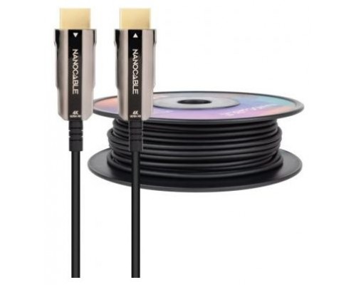 NANOCABLE CABLE HDMI V2.0 AOC 4K@60HZ 18Gbps NEGRO 60 M (Espera 4 dias)