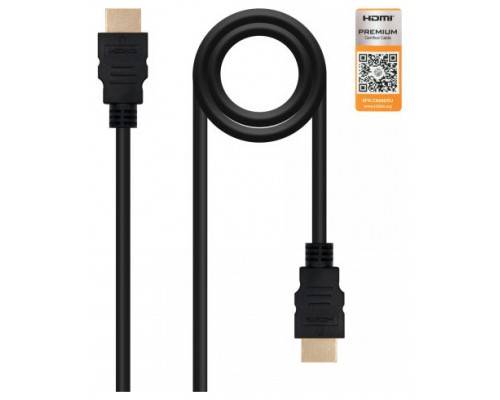 CABLE HDMI V2.0 0.5M NEGRO NANOCABLE (Espera 4 dias)