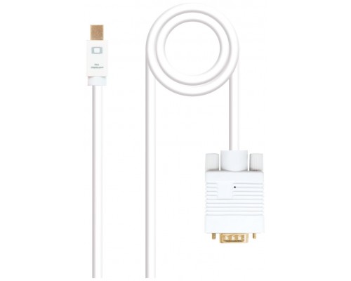 CONVERSOR MINI DISPLAYPORT A VGA 2 M BLANCO NANOCABLE (Espera 4 dias)