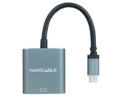 CONVERSOR USB-C A VGA ALUMINIO GRIS 10 CM NANOCABLE