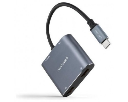 CONVERSOR USB-C A 2xHDMI/H-USB-A2.0/H-USB-C PD/H NANOCABLE (Espera 4 dias)