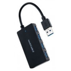 HUB USB 3.0 4xUSB3.0 USB-A/M-USB3.0/H NEGRO 15 CM