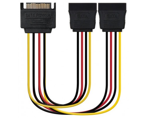 Nanocable - Cable SATA Alimentacion SATA/M a 2xSATA/H