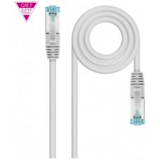 CABLE DE RED LATIGUILLO 600MHZ LSZH SFTP PIMF CAT7 AWG26 0.25 M GRIS NANOCABLE (Espera 4 dias)