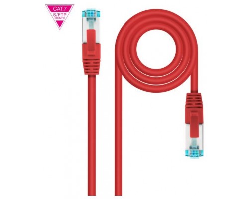 CABLE DE RED LATIGUILLO 600MHZ LSZH SFTP PIMF CAT7 AWG26 1 M ROJO NANOCABLE (Espera 4 dias)