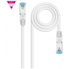 CABLE DE RED LATIGUILLO 600MHZ LSZH SFTP PIMF CAT7 AWG26 2 M BLANCO NANOCABLE (Espera 4 dias)