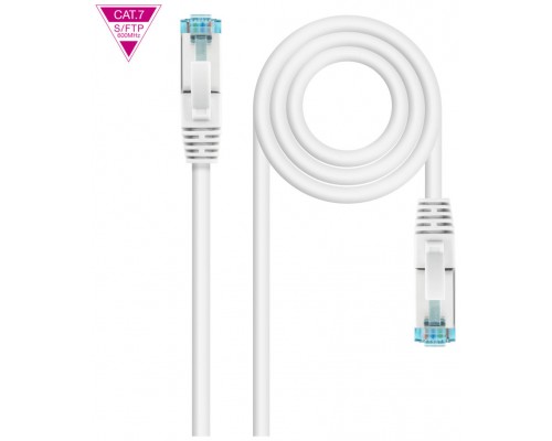 CABLE DE RED LATIGUILLO 600MHZ LSZH SFTP PIMF CAT7 AWG26 2 M BLANCO NANOCABLE (Espera 4 dias)