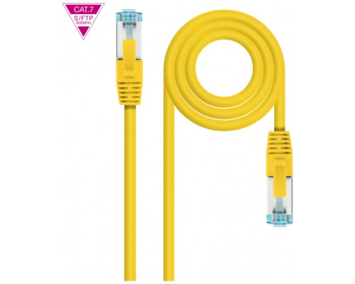 CABLE DE RED LATIGUILLO 600MHZ LSZH SFTP PIMF CAT7 AWG26 2 M AMARILLO NANOCABLE (Espera 4 dias)