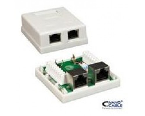 ROSETA DE SUPERFICIE PARA RJ45 CAT.5E FTP 2 TOMAS