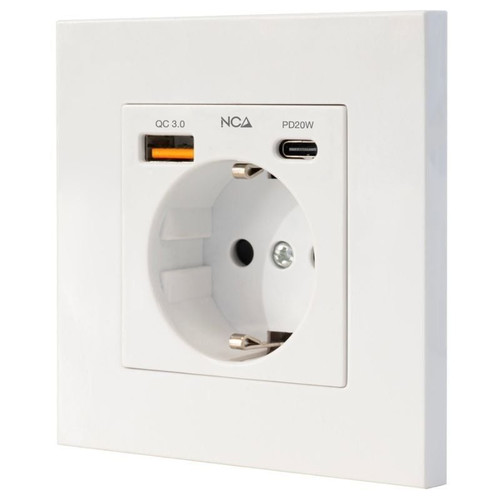 Nanocable Base Pared toma SCHUKO 2USB-C PD20W-SX3 Nanocable Base Pared toma SCHUKO 2USB-C PD20W