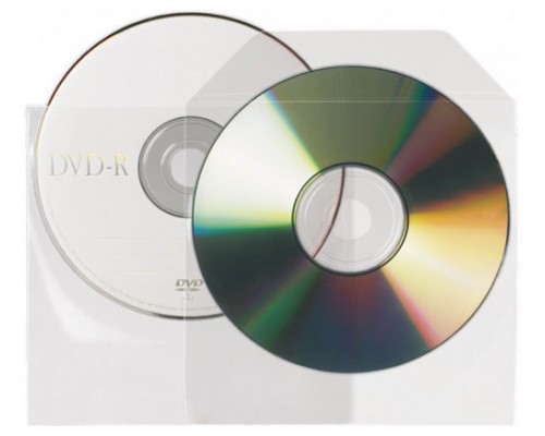 PACK DE 25 FUNDAS CD-DVD PP TRANSPARENTE NO ADHESIVAS CON SOLAPA 3L 10295 (Espera 4 dias)