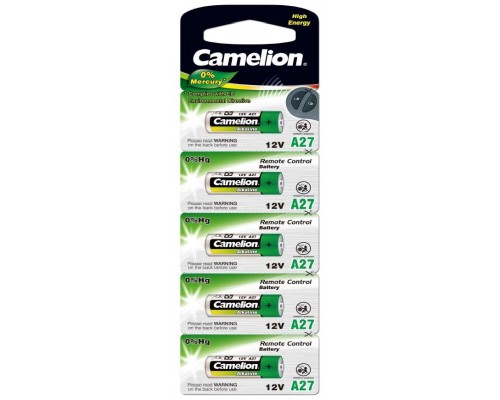 Pila Alcalina LR27A 12V 0% Mercurio (5 pcs) Camelion