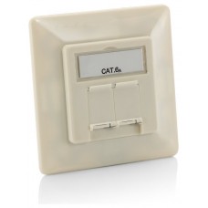 KIT 5 UNIDADES ROSETA CAT6A EMPOTRAR BLANCO PERLA REF.