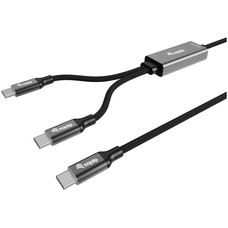 EQUIP Cable de carga USB-C (2.0) en Y, 1,5 m, PD 140 W, negro-SX4 EQUIP Cable de carga USB-C (2.0) en Y, 1,5 m, PD 140 W, negro