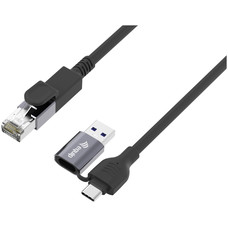 EQUIP Cable 2 en 1 USB-C + A a RJ45 Gigabit Ethernet, 1.0 m-SX12 EQUIP Cable 2 en 1 USB-C + A a RJ45 Gigabit Ethernet, 1.0 m